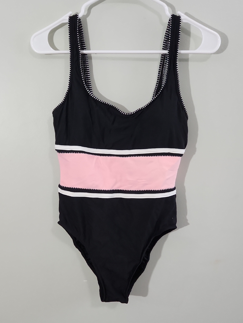 Kids Black and Pink One-Piece Swimsuit - Picture 1 of 5